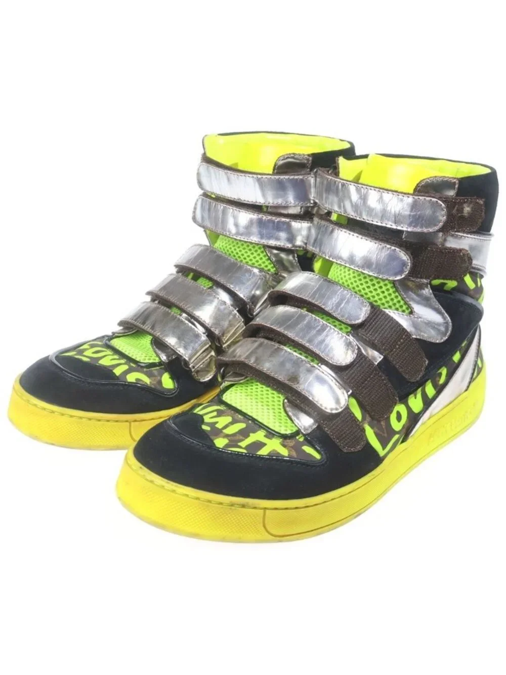 Louis Vuitton Steven Sprouse Monogram Graffiti High Cut Sneakers Multi